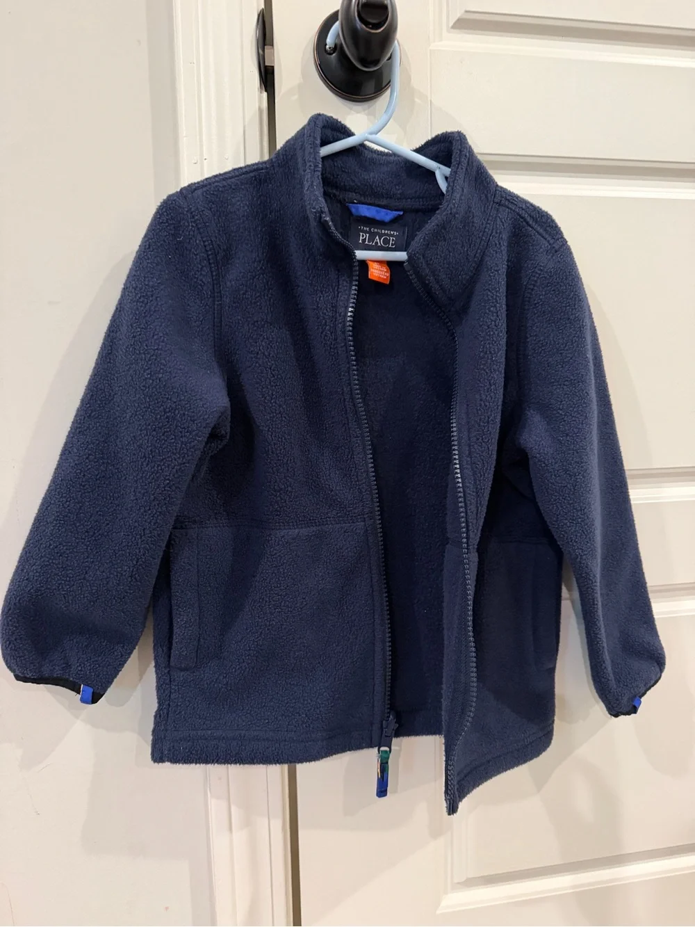 Children's Place Blue Construction Print Winter Jacket - plus removable fleece